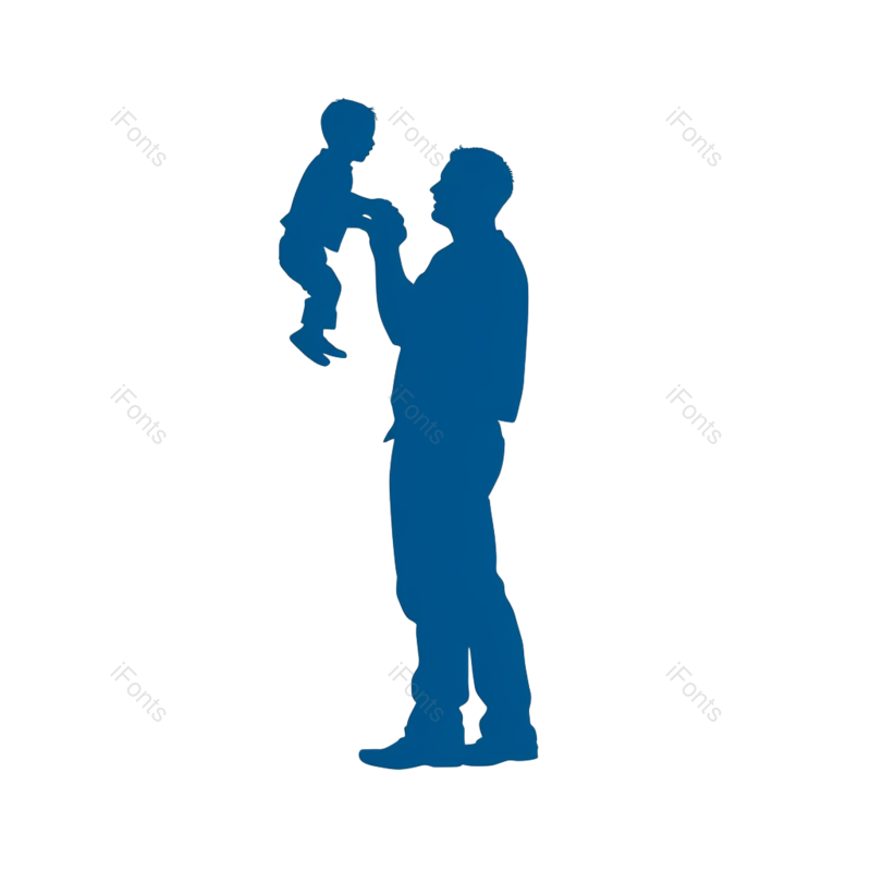 父亲节图片,蓝色元素,人物PNG,装饰元素免抠素材